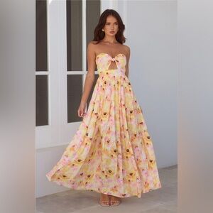 Hello Molly Floral Maxi Dress - Pink and Yellow